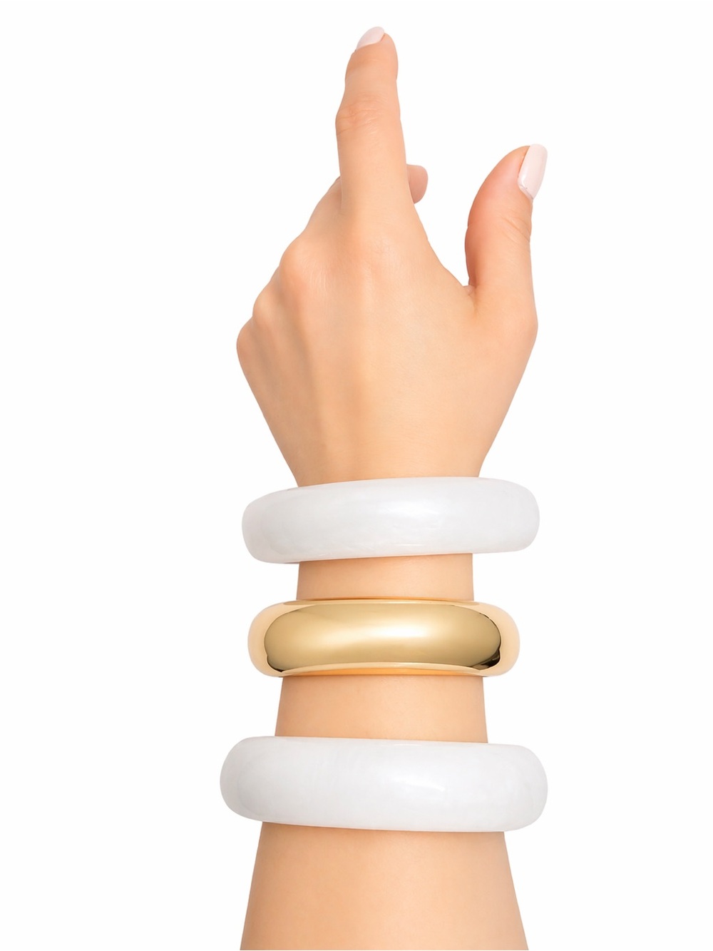 Elegant Wide Bangle Bracelet Set – Chunky Stack Minimalist Statement Jewelry